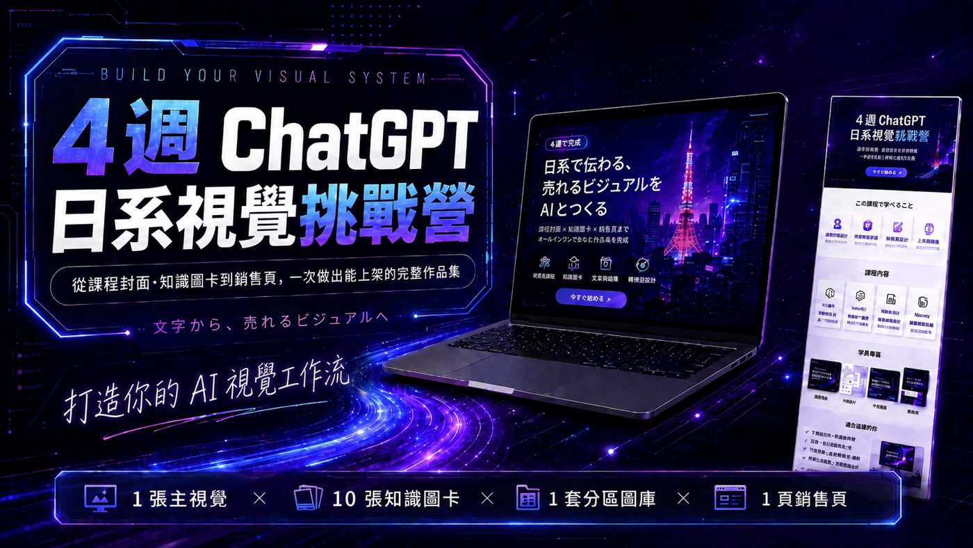 四週 ChatGPT 日系視覺挑戰營 課程封面